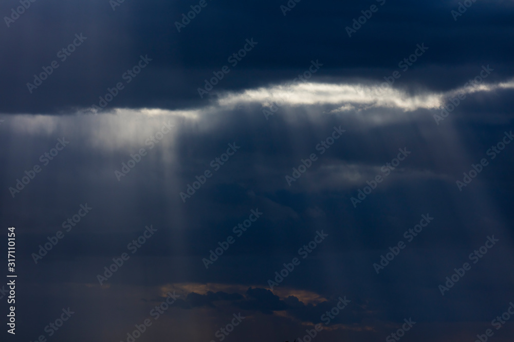 Storm clouds, Mediterranean forest, Sierra de San Pedro, Cáceres, Extremadura, Spain, Europe