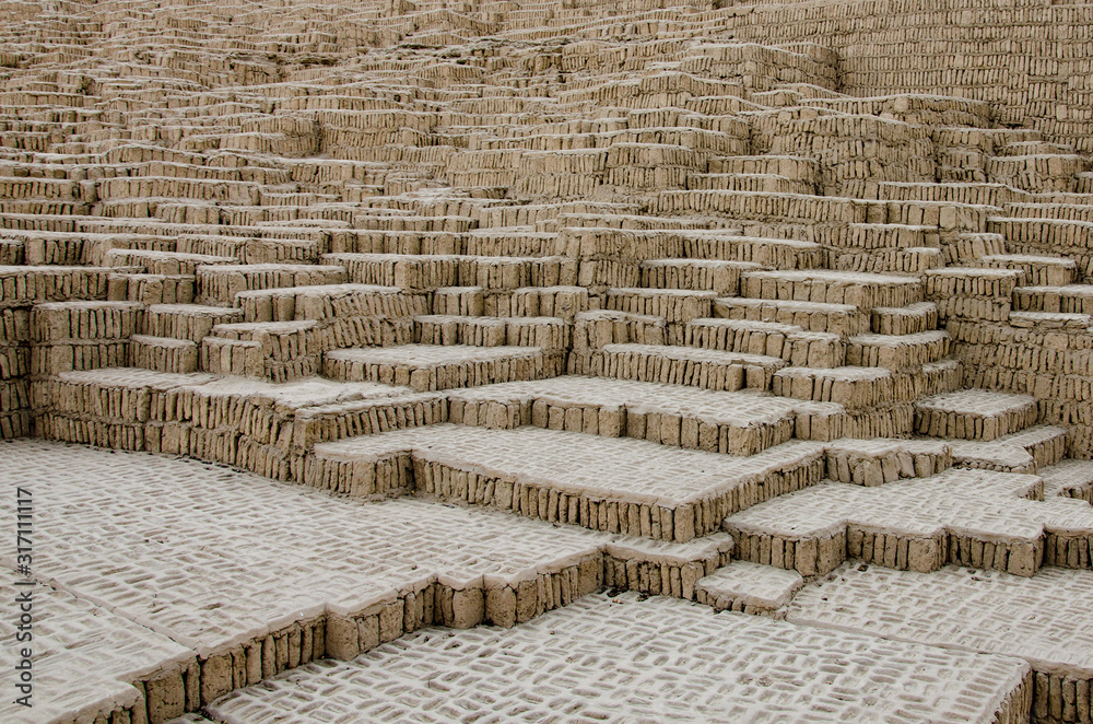 The pre-Inca adobe pyramid of Huaca Pucllana in Lima, Peru. The pre-Inca adobe pyramid of Huaca Pucllana in Lima, Peru.