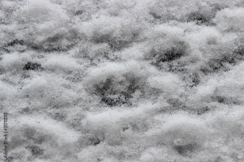 Snow covering barbecue cover - texture