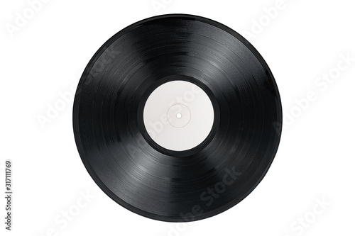 Vinyl record on white background, isolated photo