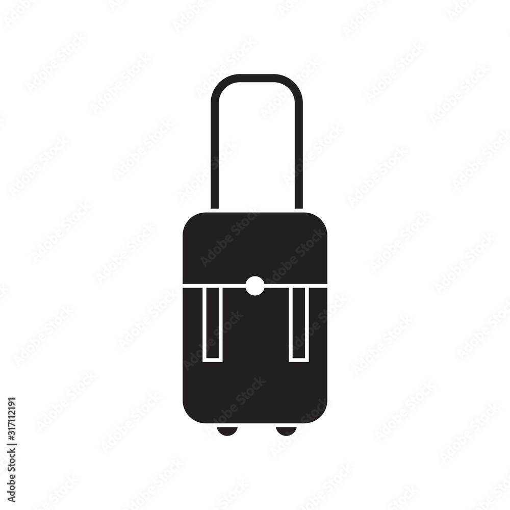 Travel bag icon vector symbol on white background Travel bag icon vector symbol on white background