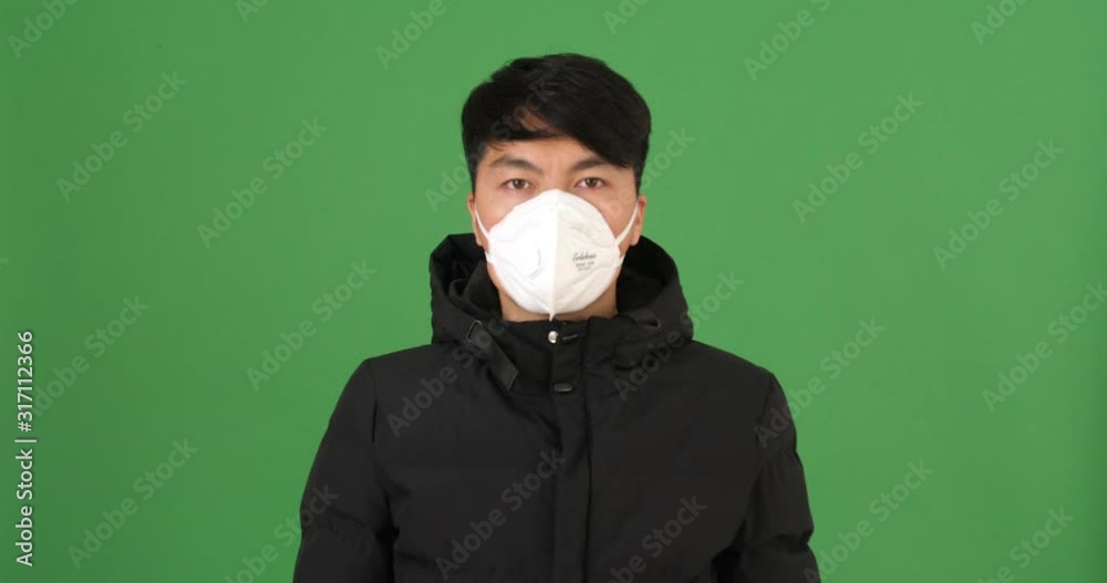 Man In Protective Mask, Green Screen Man In Protective Mask, Green Screen