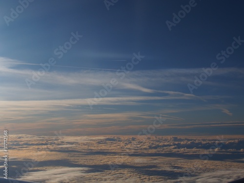 Heavenly Pastel Skies from Plane Window