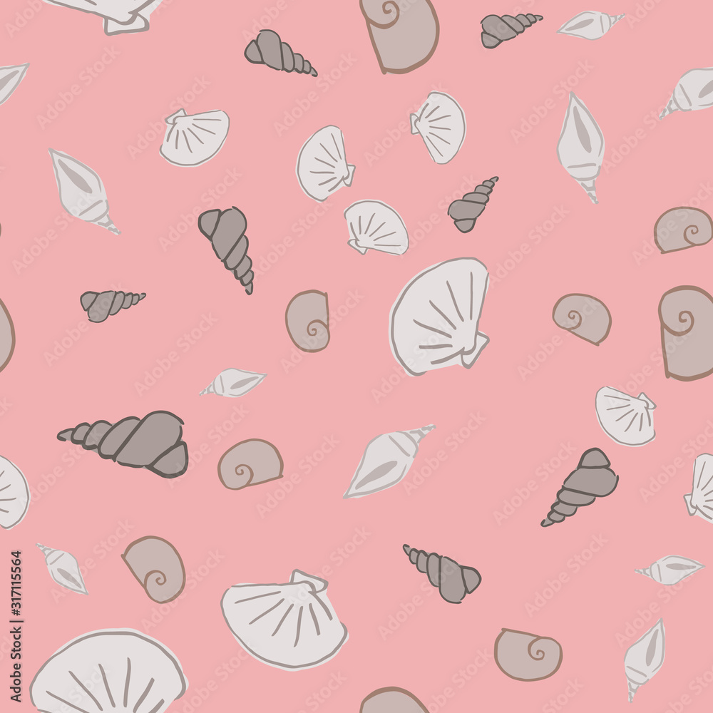 sea shells seamless pattern design