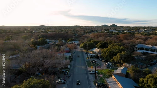 4K Wimberley Texas Old Kyle Road at Sunset Drone