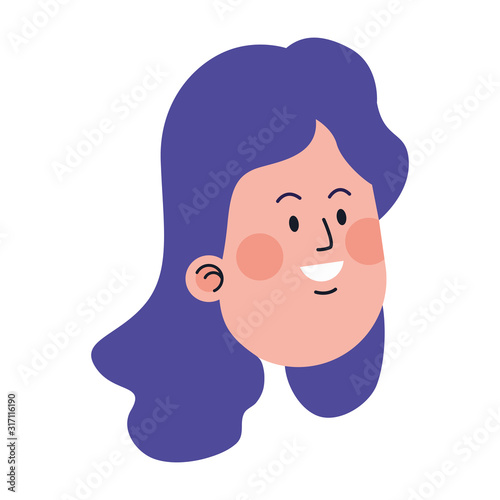 cartoon woman laughing icon, colorful design