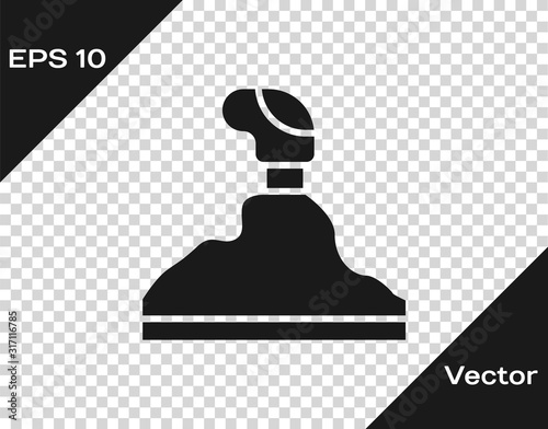 Grey Gear shifter icon isolated on transparent background. Transmission icon. Vector Illustration