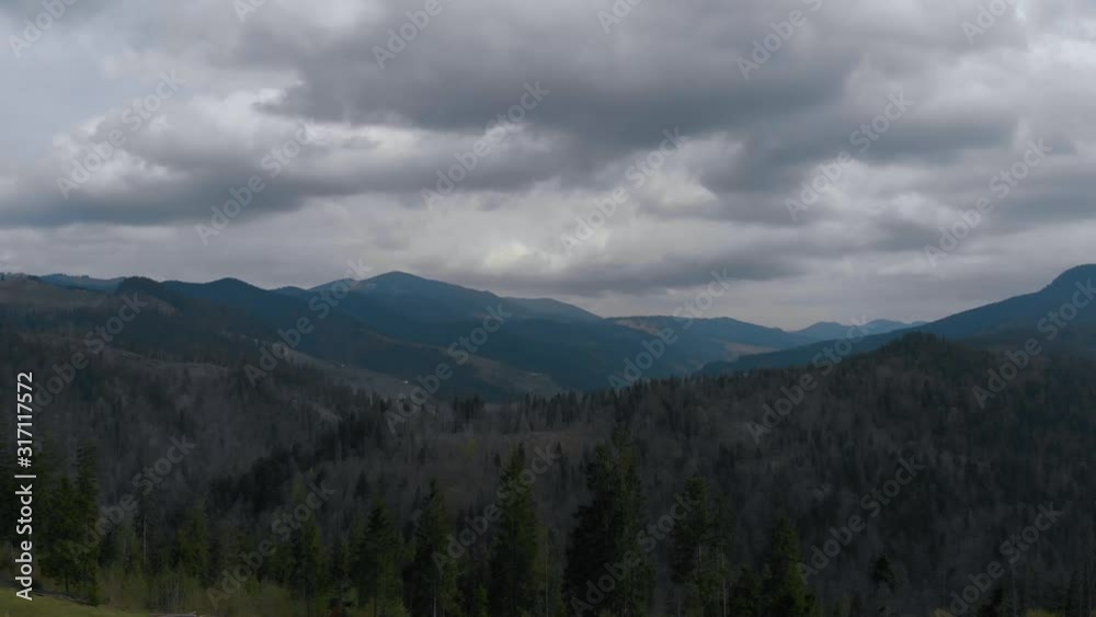 Mountain landscape view from above on a cloudy day. Mountain landscape view from above on a cloudy day.