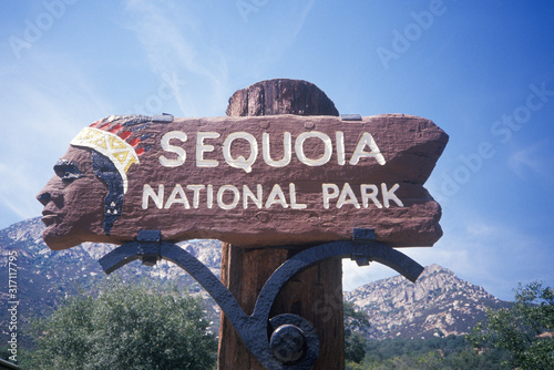 Sign for Sequoia National Park, California