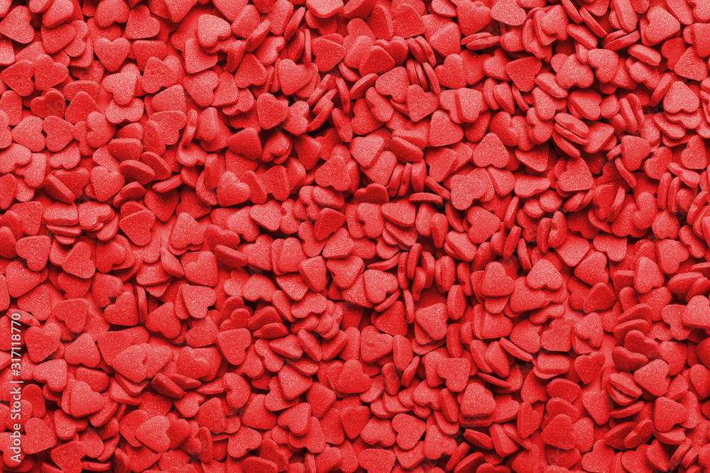 Heart shape red sweet candies Heart shape red sweet candies