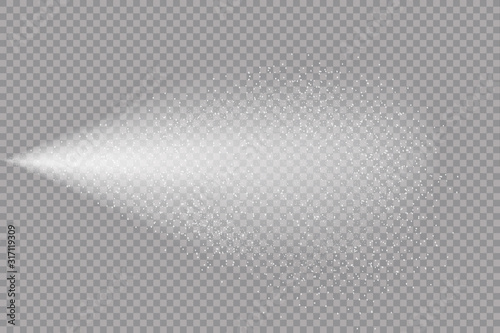 Airy water spray.Mist.Sprayer fog isolated on black transparent background. Airy spray and water hazy mist clean illustration.Vector illustration for your design, advertising, brochures and rest photo