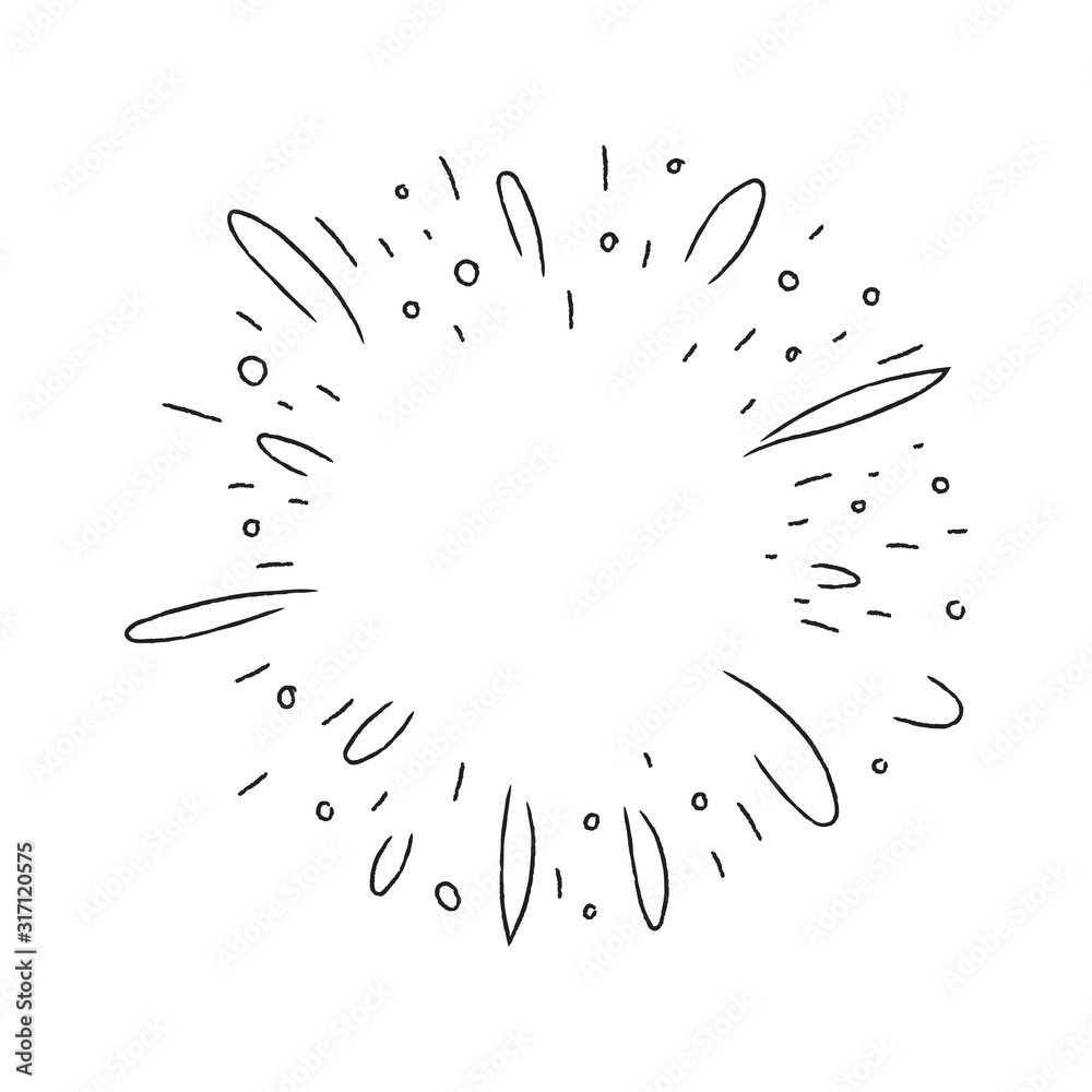 Starburst doodle, sun burst sunshine. Radiating from the center of thin beams. Starburst doodle, sun burst sunshine. Radiating from the center of thin beams.