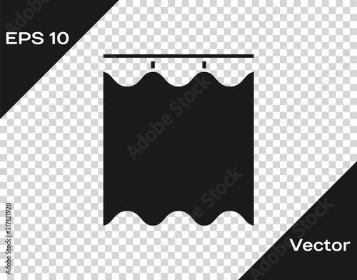 Grey Curtains icon isolated on transparent background. Vector Illustration