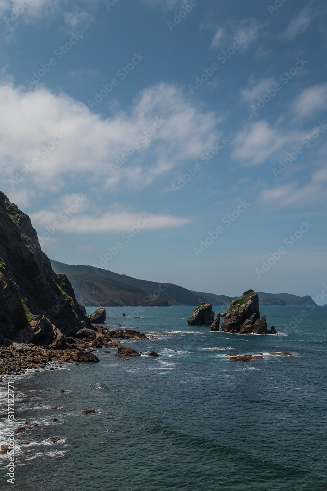  Seascape with cliffs and coast