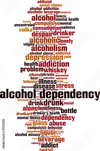 Alcohol dependency word cloud photo