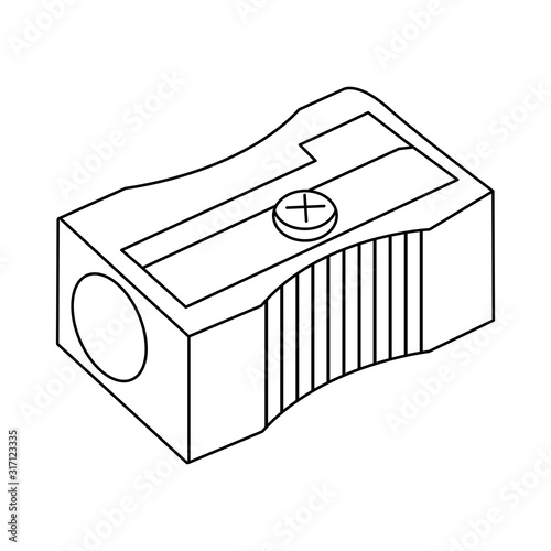 Pencil sharpener icon line symbol. Premium quality isolated sharpen element in trendy style.