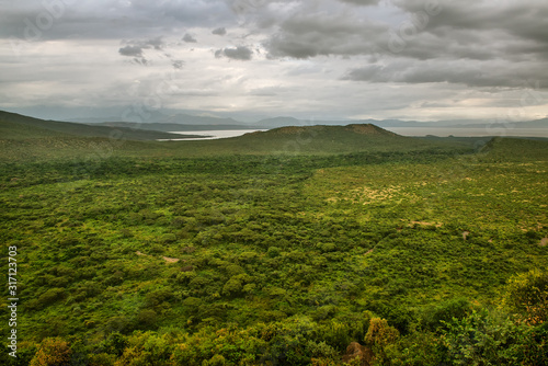 Panoramic view to Mago National Park at Omo valley, Etiopia photo