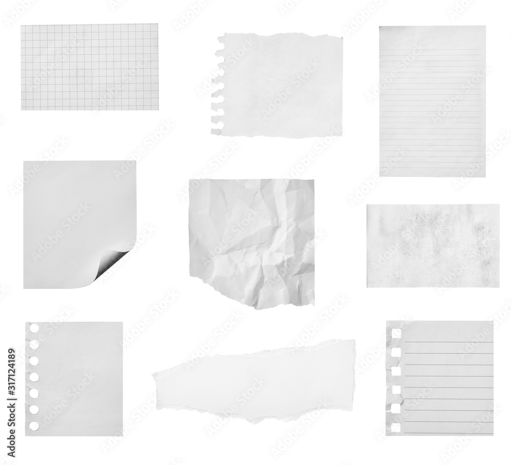 white paper ripped message torn