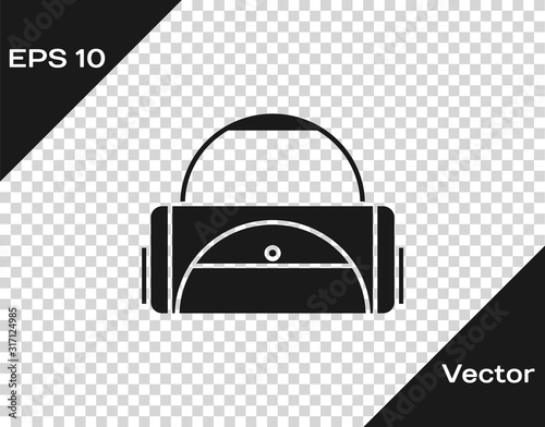 Grey Sport bag icon isolated on transparent background. Vector Illustration