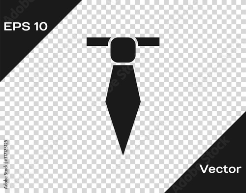 Grey Tie icon isolated on transparent background. Necktie and neckcloth symbol. Vector Illustration