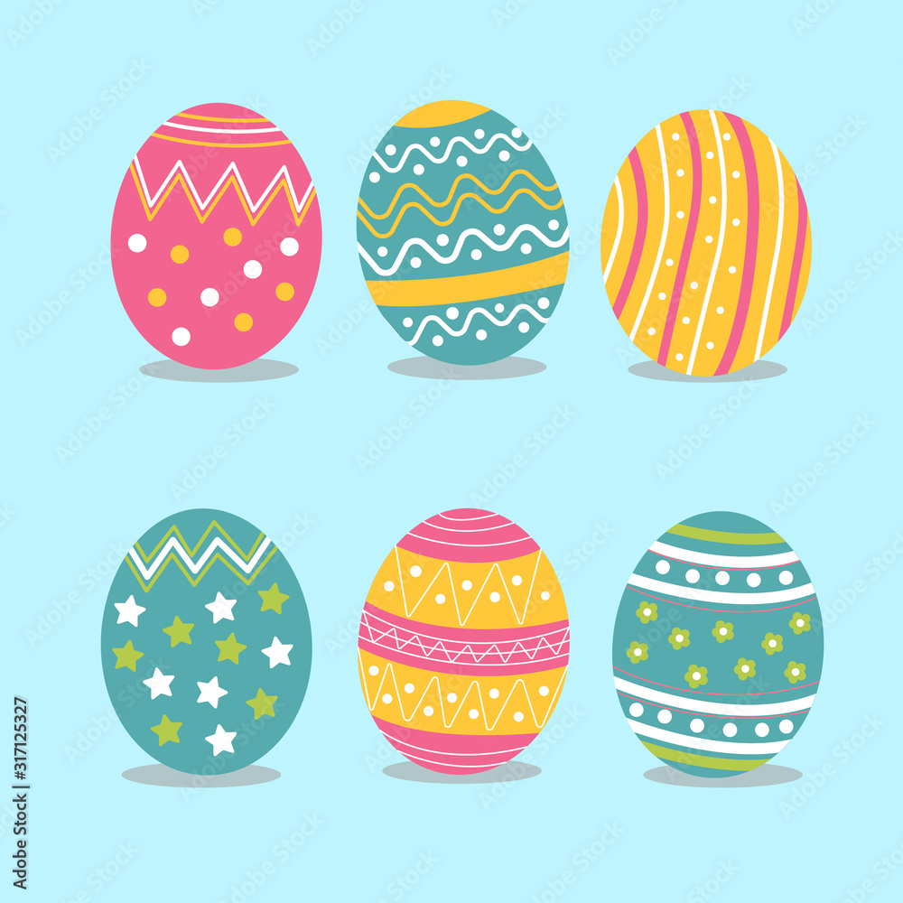 Vector illustration - easter eggs set. Vector illustration - easter eggs set.