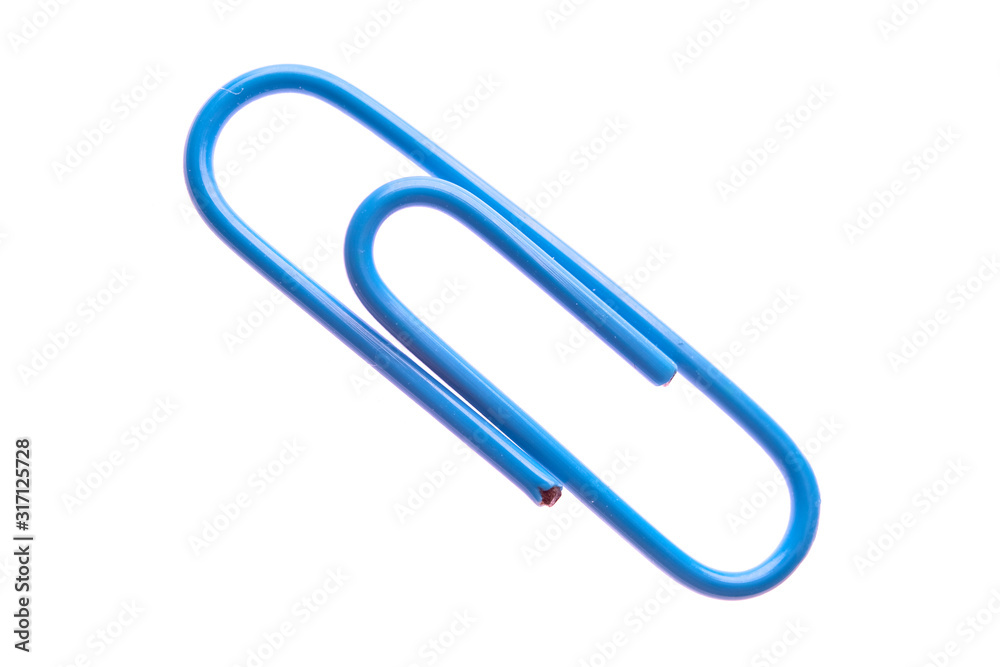 Blue clip isolated under the white background Blue clip isolated under the white background