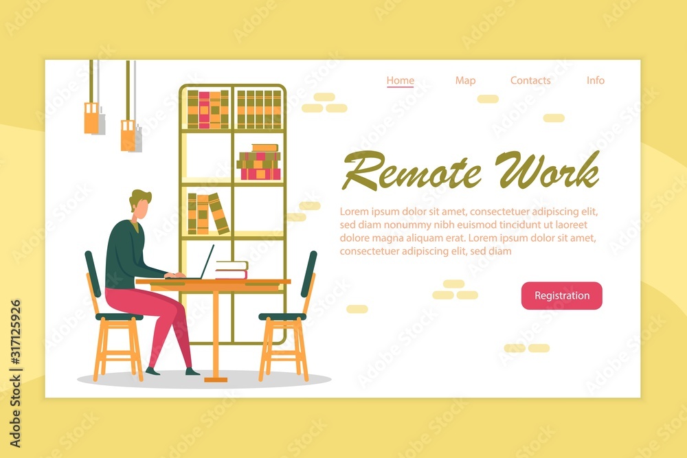 Remote Work and Outsource Banner with Freelancer.