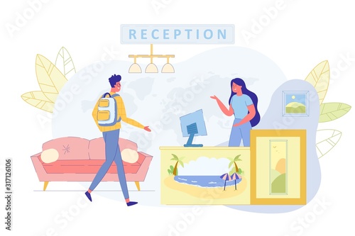 Vacation Travel on Tropical Resort Vector Concept