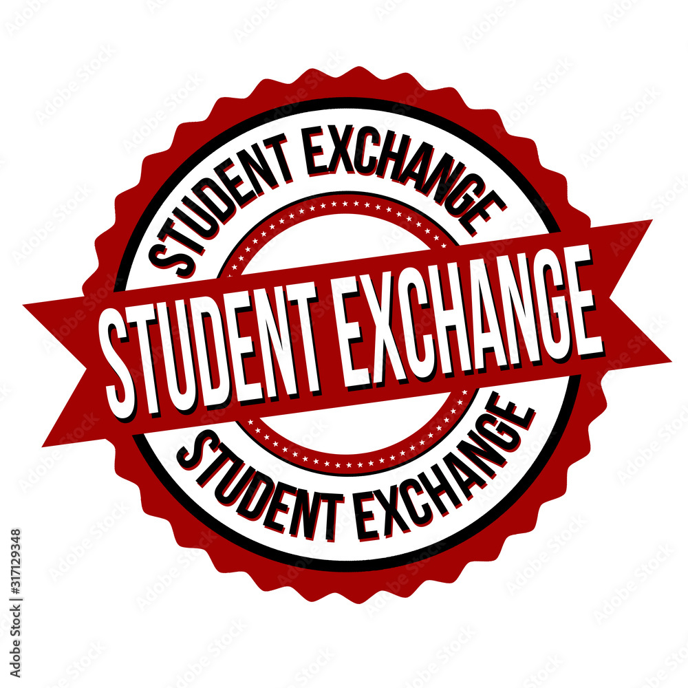 Student exchange label or sticker Student exchange label or sticker