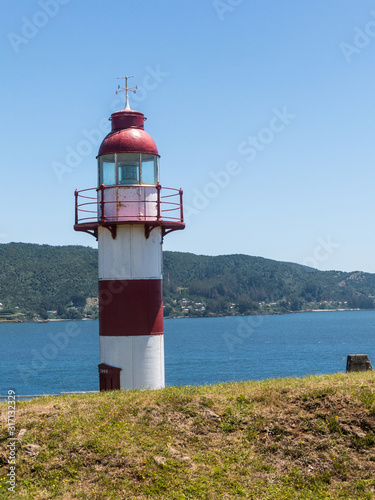Lighthouse in the Spanish fortress in Niebla  Valdivia  Patagonia  Chile