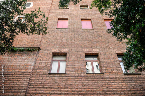 Fototapeta Naklejka Na Ścianę i Meble -  old brick wall, high  quality background. Barcelona, Spain. Catalonia