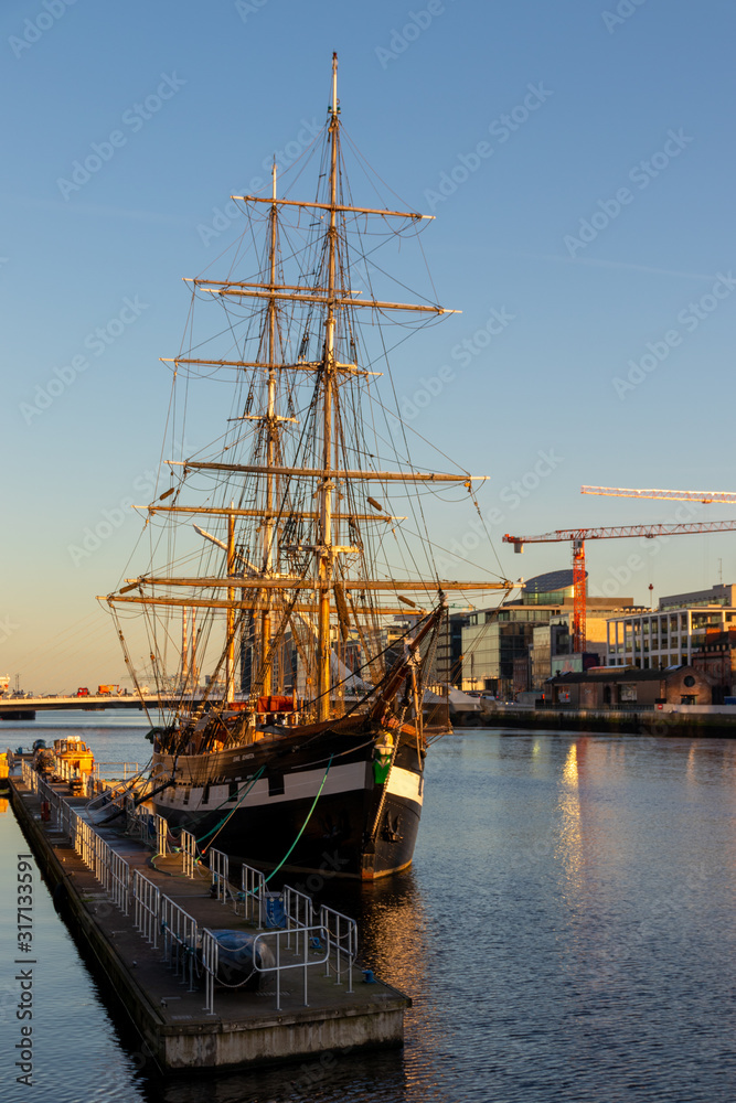 Ship on Liffey River, Dublin