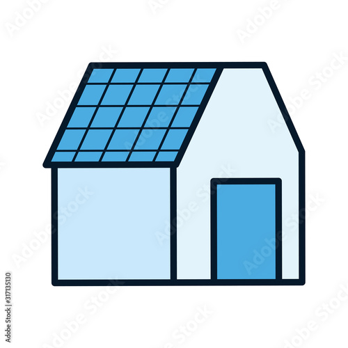 ecology renewable house with solar panel