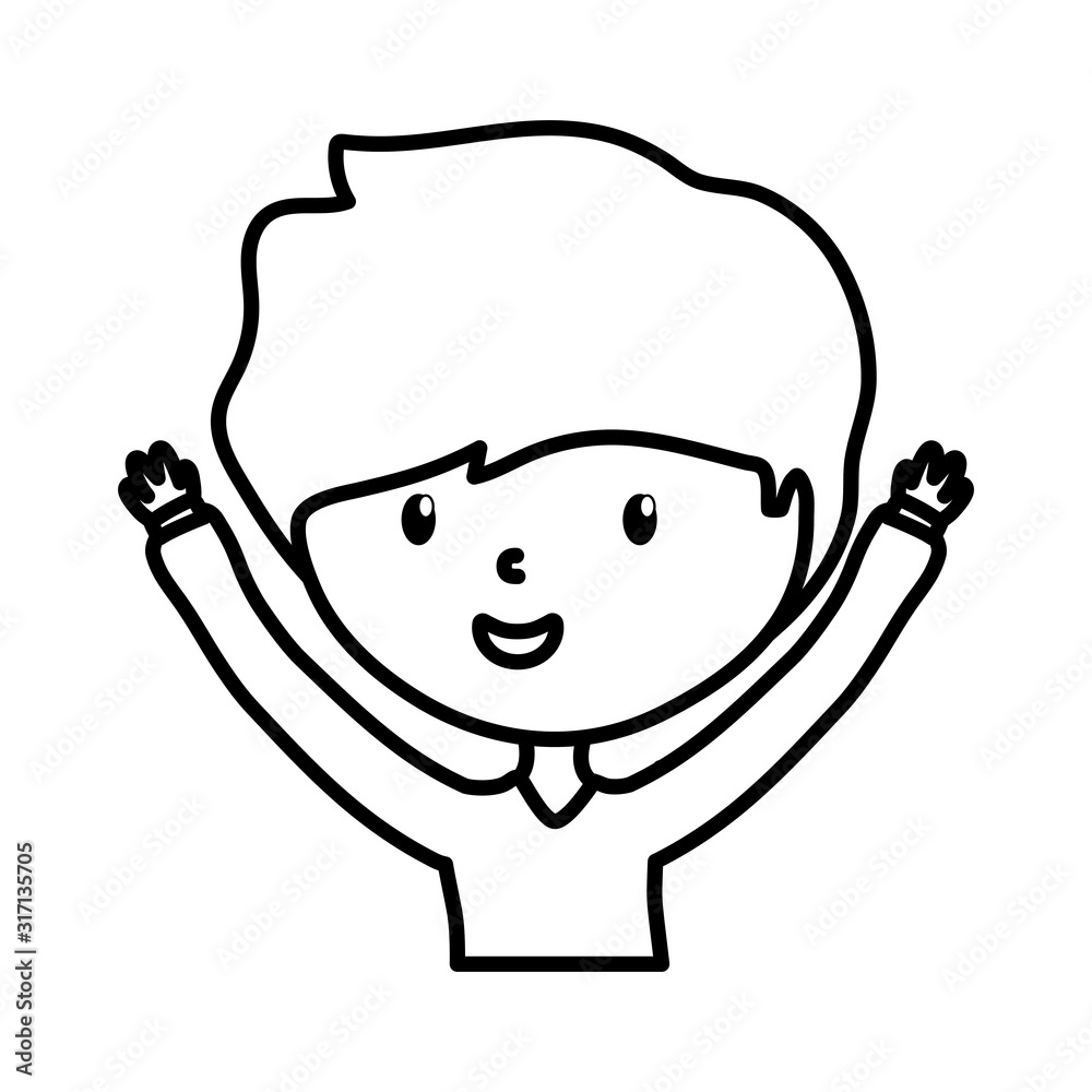 young guy hands up celebration cartoon character young guy hands up celebration cartoon character