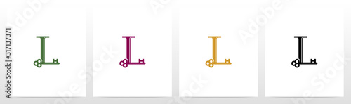 Door Key On Letter Logo Design L