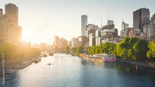 timelapse of sunset, Yarra River, Melbourne, Victoria, Australia photo