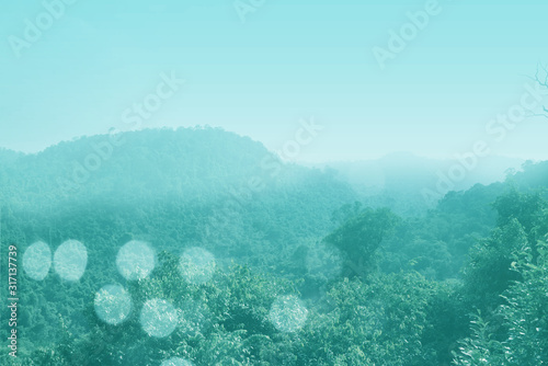 The abstract background of blurred and soft blue bokeh