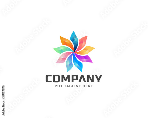colorful flower logo for company