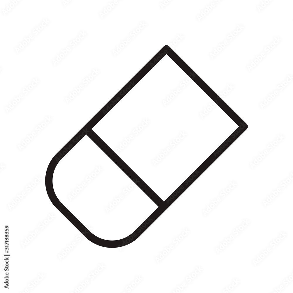 Eraser icon in trendy outline style design. Vector graphic illustration. Eraser icon for website design, logo, and ui. Editable vector stroke. EPS 10.