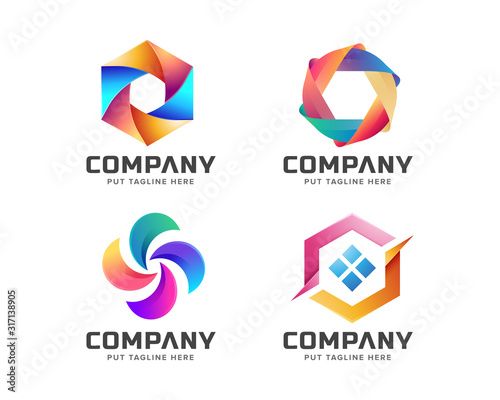 Abstract colorful logo collection 
