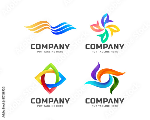 Abstract colorful logo collection 