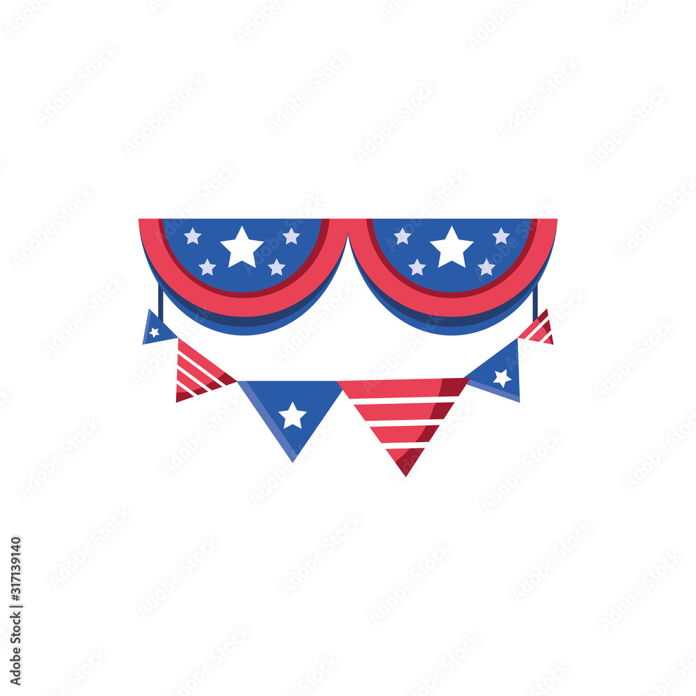Isolated usa flag banner pennant vector design Isolated usa flag banner pennant vector design