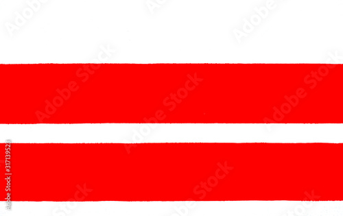 Two fat red bands on a white background.
