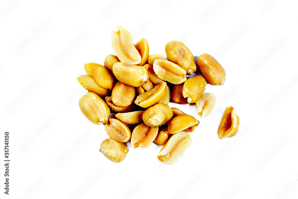 Pile of multiple nuts and seeds isolated over the white background Pile of multiple nuts and seeds isolated over the white background