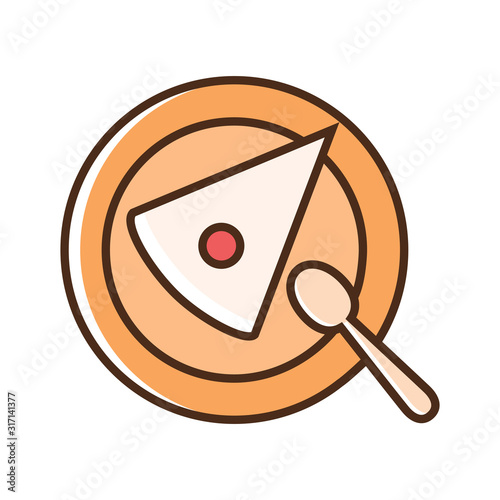 Color icon cake with spoon