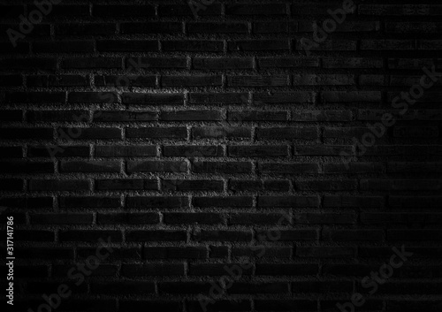 black brick wall for abstract background