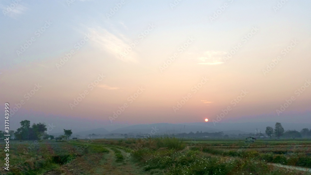 Natural space every day.. Rice land that are starting to dry after the farmer has finished harvesting. Royalty free stock picture. Natural space every day.. Rice land that are starting to dry after the farmer has finished harvesting. Royalty free stock picture.