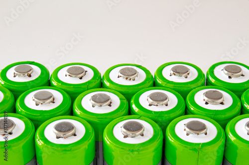 A group of High-Capacity Rechargeable Batteries on a white background