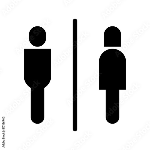 man woman or male female toilet restroom sign logo black silhouette style