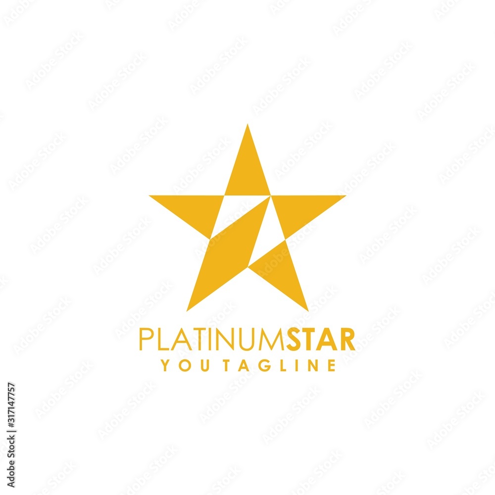 Platinum Star Logo Minimalist and Color Gold